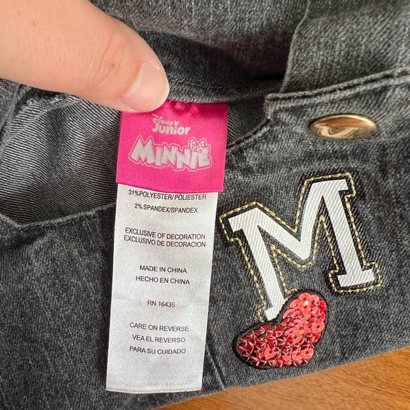 Disney Minnie & Mickey Mouse Overalls Dress Black Denim 12M Baby Girl - Picture 3 of 7